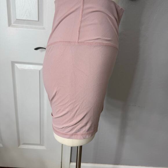 Womens High Waisted Yoga Athletic Workout Shorts, Pink, M - Picture 3 of 4
